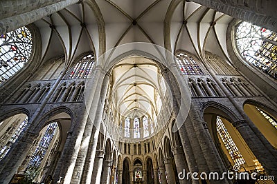Cathedral Saints-Michel-et-Gudule de Bruxelles, Belgium Editorial Stock Photo